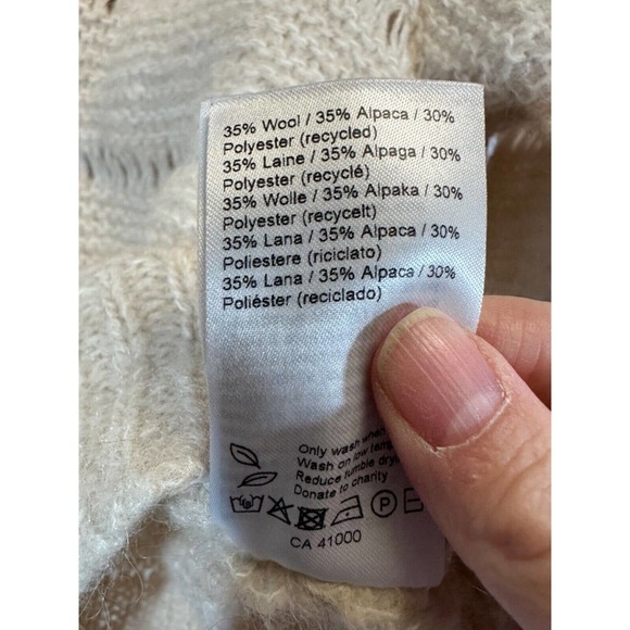 JUST FEMALE SAGI KNIT CARDIGAN BUTTERCREAM SIZE L Alpaca Wool Blend Sweater A6 - Picture 4 of 7